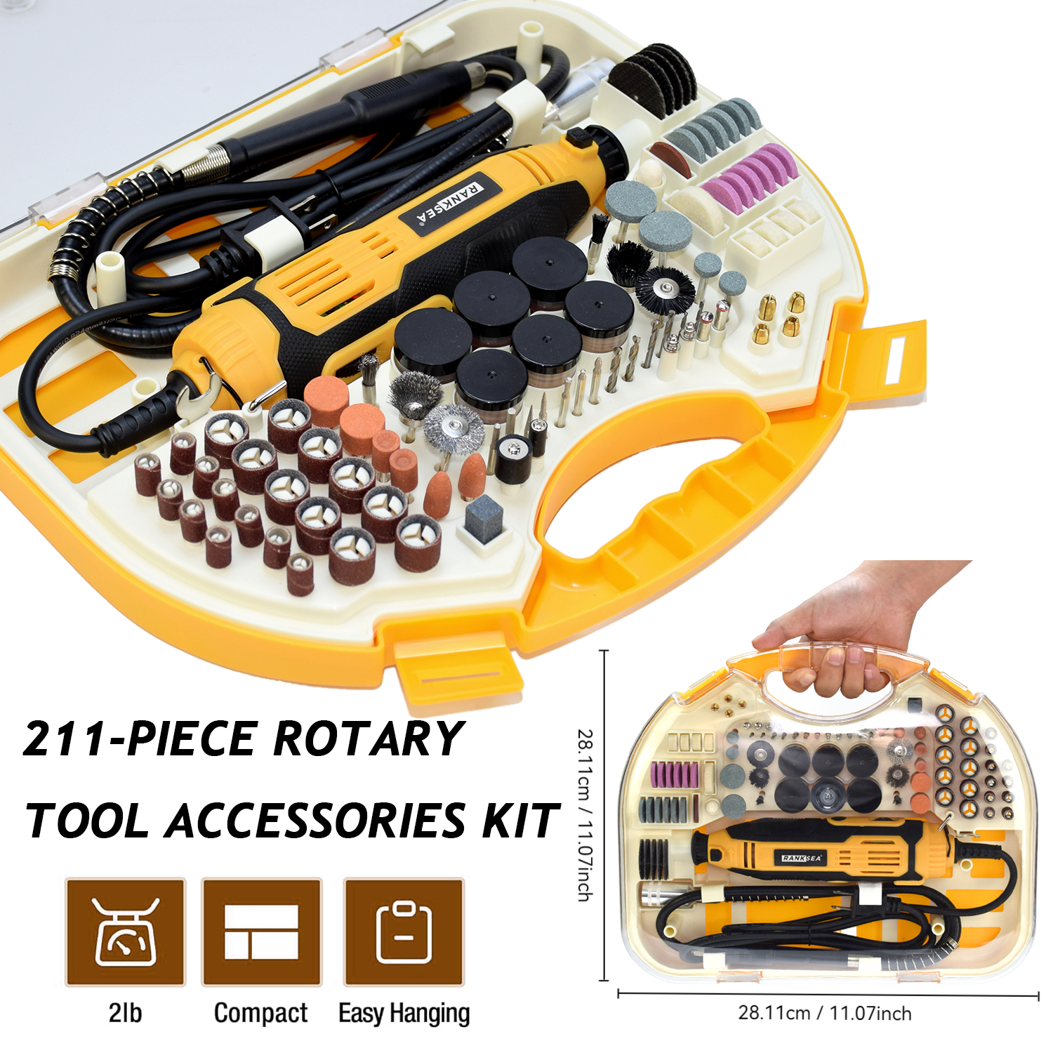Kit Power Tools - Rotary Tool Kit, Equipped With Flex