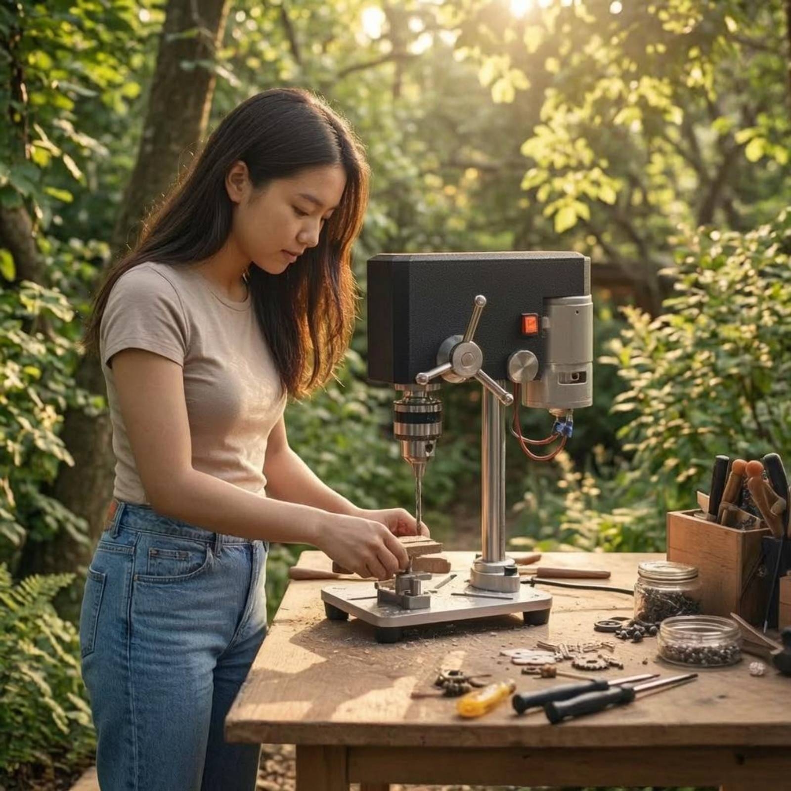 Mini Bench Drill Press Small S - Power Tools Workshop ulasan dan harga