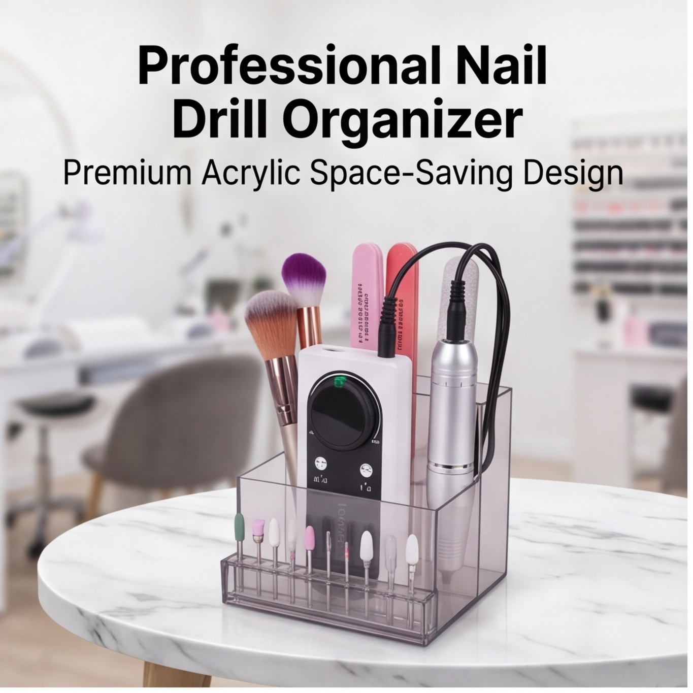 Clear Acrylic Nail Display Box - Power Tools Holder ulasan dan harga