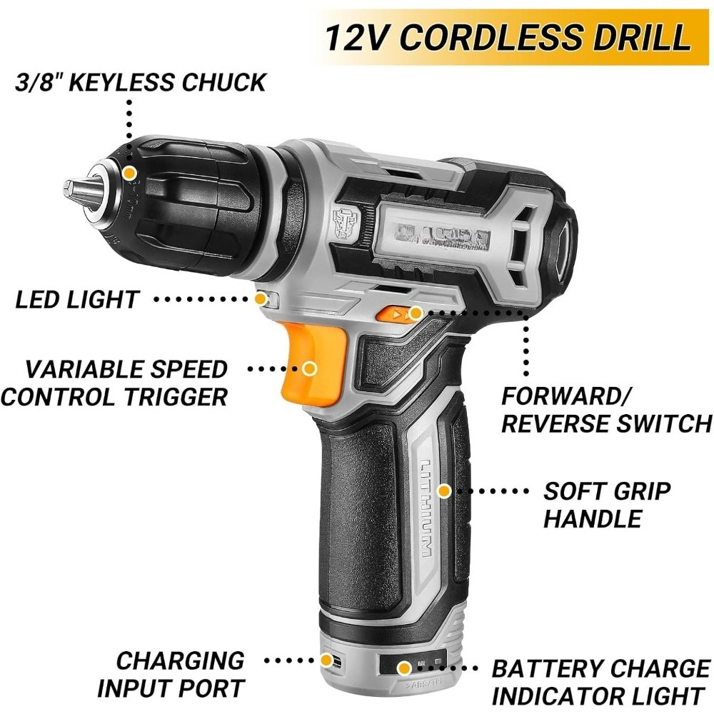 US Shipping Tool Kit Box Drill - Power Tools Combo Kits ulasan dan harga