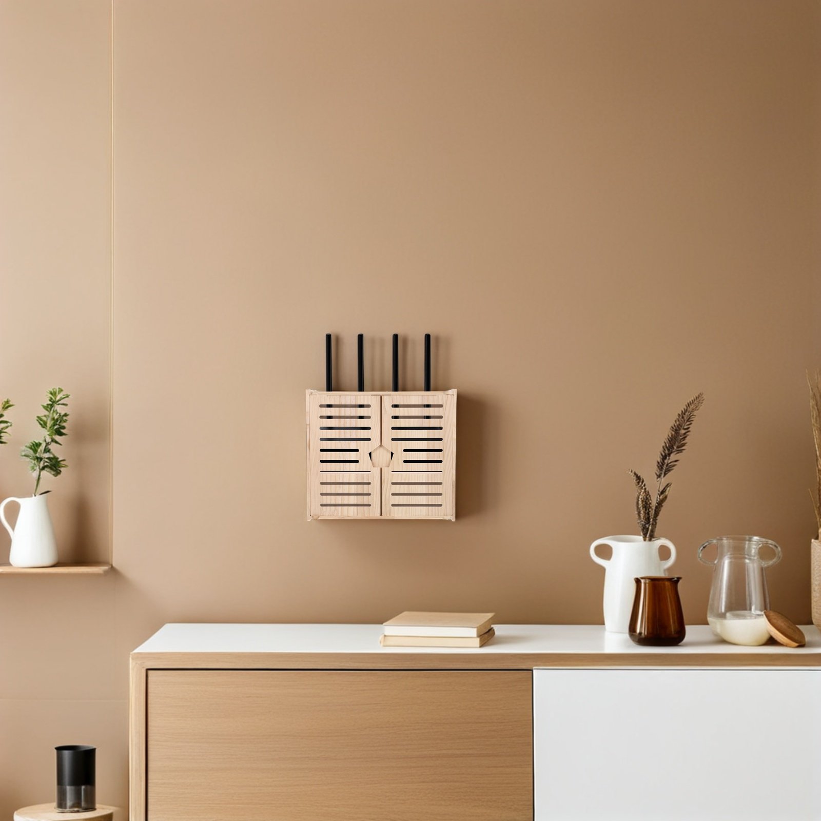Wooden WiFi Router Storage Box - Power Tools Holder ulasan dan harga