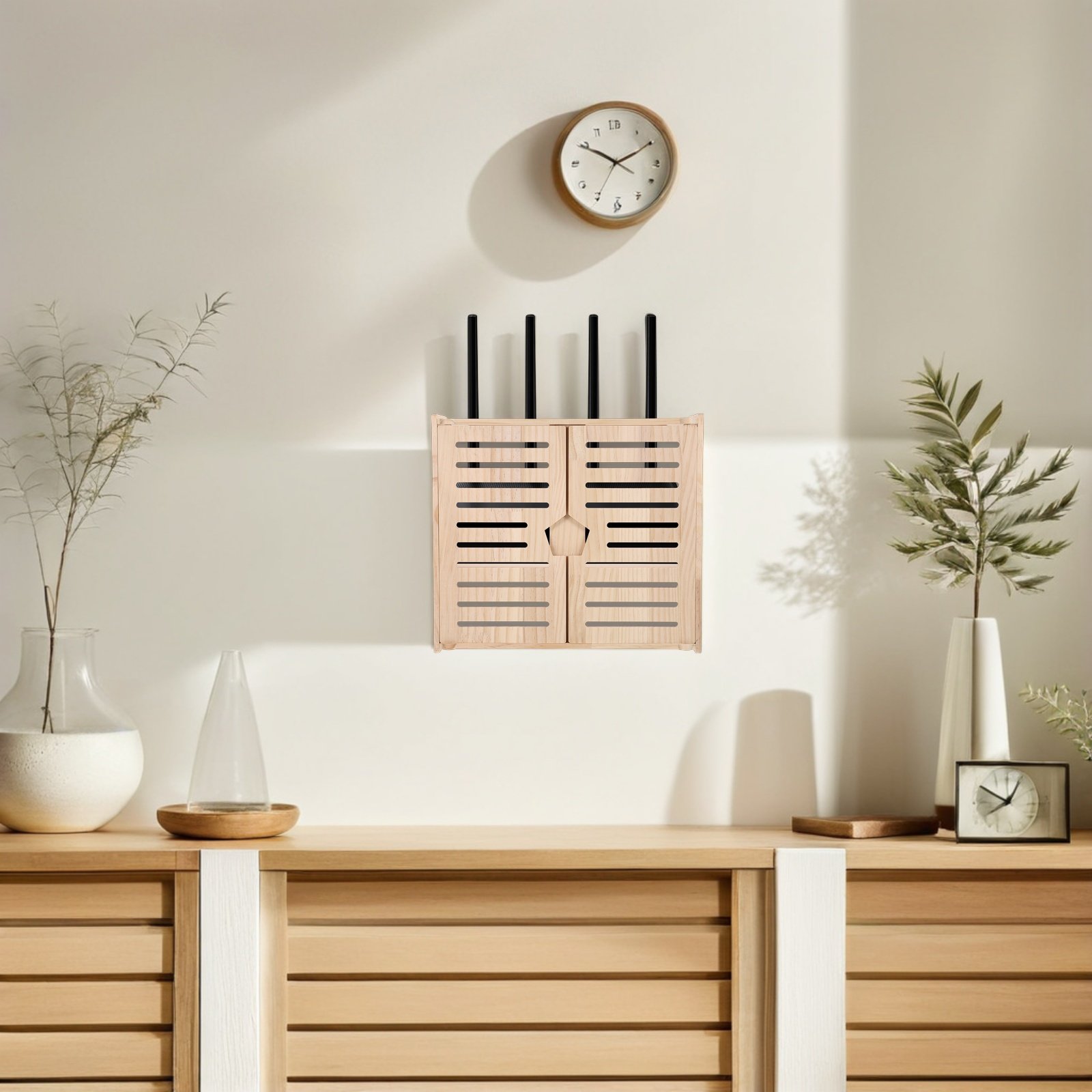 Wooden WiFi Router Storage Box - Power Tools Holder ulasan dan harga