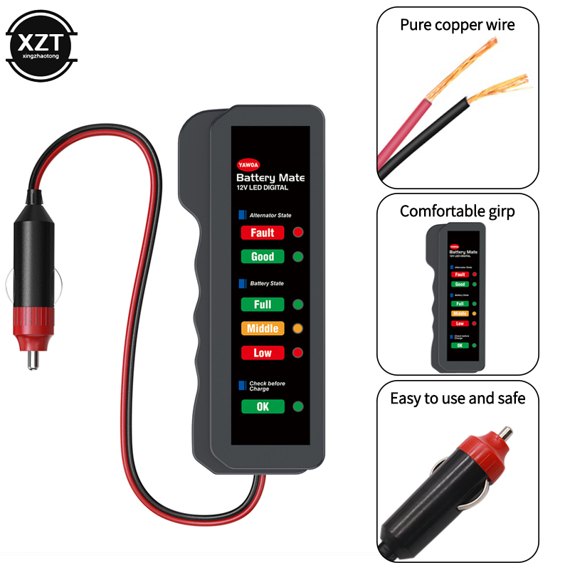 Car Battery Tester 6 LED Displ - Power Tools In Automotive ulasan dan harga
