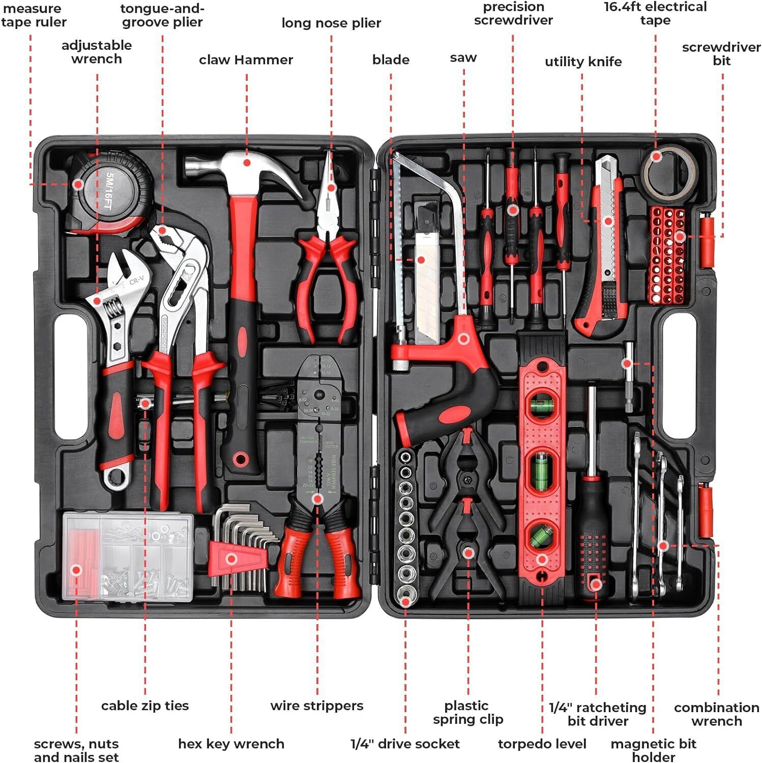 218-Piece Household Tool Kit A - Power Tools Catalogue ulasan dan harga